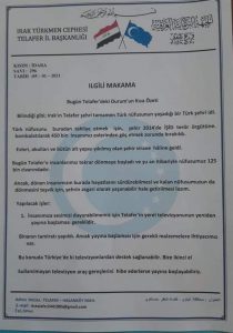 Telafer Türkmenlerinden yardım çağrısı