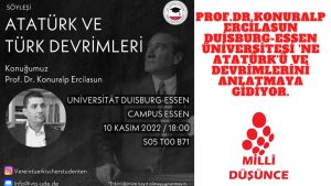 Prof.Dr.Konuralp Ercilasun Almanya’da Atatürk’ü ve Türk Devrimleri’ni anlatacak